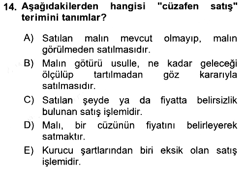 Günümüz Fıkıh Problemleri 2015-2016 Tek Ders Sınavı - 14. soru