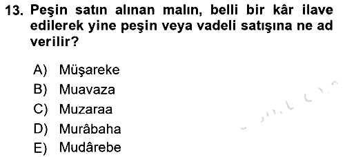 Günümüz Fıkıh Problemleri 2022-2023 Yaz Okulu Sınavı - 13. soru