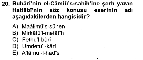 Hadis 2012-2013 Ara Sınav - 20. soru