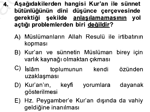 Hadis 2013-2014 Ara Sınav - 4. soru