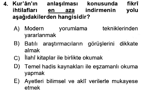 Hadis 2015-2016 Ara Sınav - 4. soru