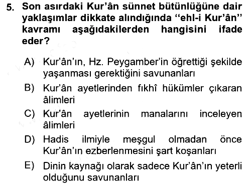 Hadis 2015-2016 Ara Sınav - 5. soru