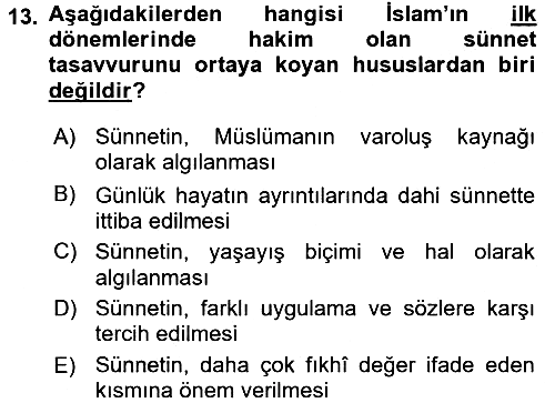 Hadis 2016-2017 Ara Sınav - 13. soru