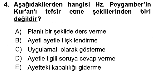 Hadis 2024-2025 Ara Sınav - 4. soru