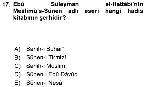 Hadis 2024-2025 Ara Sınav - 17. soru