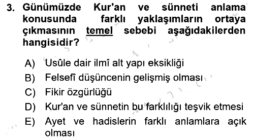 Hadis 2025-2026 Ara Sınav - 3. soru