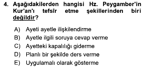 Hadis 2025-2026 Ara Sınav - 4. soru