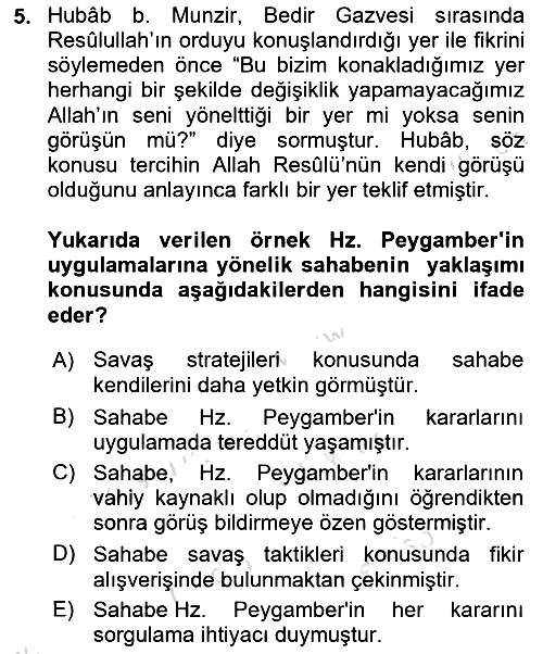 Hadis 2025-2026 Ara Sınav - 5. soru