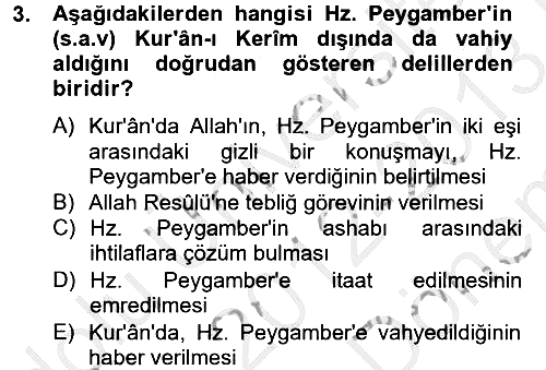 Hadis 2012-2013 Dönem Sonu Sınavı - 3. soru