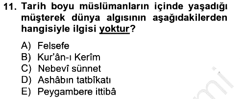 Hadis 2012-2013 Dönem Sonu Sınavı - 11. soru