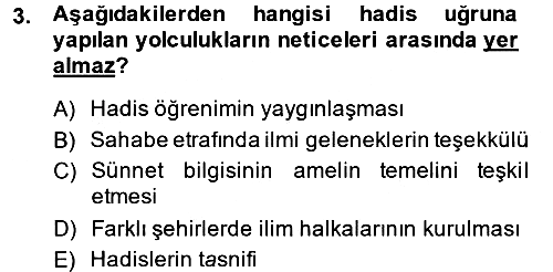 Hadis 2014-2015 Dönem Sonu Sınavı - 3. soru