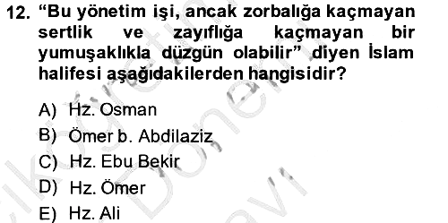 Hadis 2014-2015 Dönem Sonu Sınavı - 12. soru
