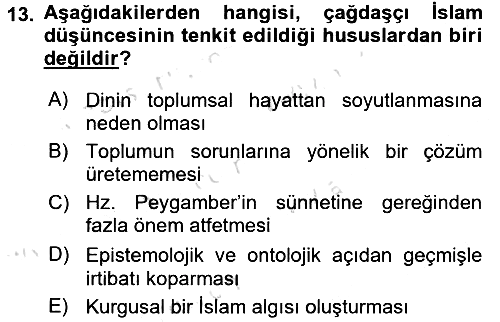 Hadis 2016-2017 Dönem Sonu Sınavı - 13. soru