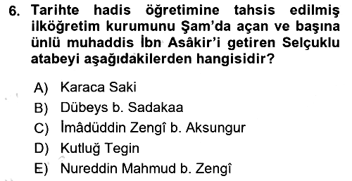 Hadis 2023-2024 Dönem Sonu Sınavı - 6. soru