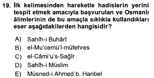 Hadis 2023-2024 Dönem Sonu Sınavı - 19. soru