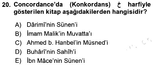 Hadis 2023-2024 Dönem Sonu Sınavı - 20. soru