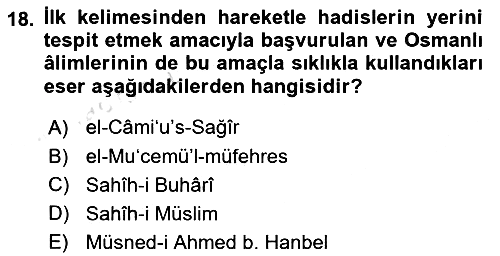 Hadis 2024-2025 Dönem Sonu Sınavı - 18. soru
