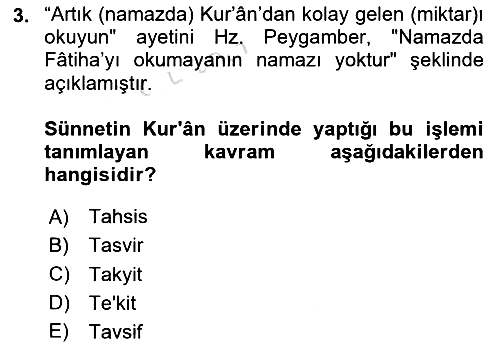 Hadis 2025-2026 Dönem Sonu Sınavı - 3. soru