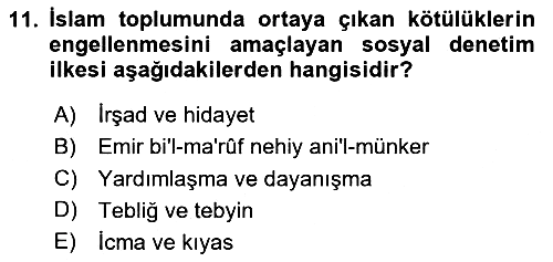 Hadis 2025-2026 Dönem Sonu Sınavı - 11. soru