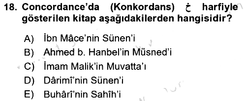 Hadis 2025-2026 Dönem Sonu Sınavı - 18. soru