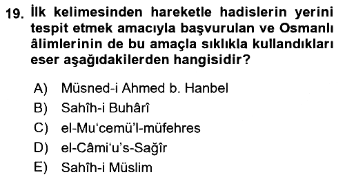 Hadis 2025-2026 Dönem Sonu Sınavı - 19. soru