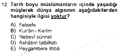 Hadis 2012-2013 Tek Ders Sınavı - 12. soru