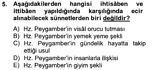 Hadis 2013-2014 Tek Ders Sınavı - 5. soru