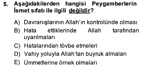 Hadis Tarihi ve Usulü 2014-2015 Ara Sınav - 5. soru