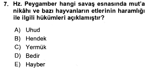 Hadis Tarihi ve Usulü 2015-2016 Ara Sınav - 7. soru