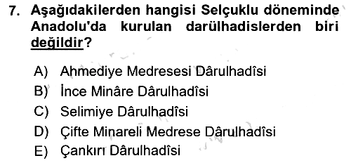 Hadis Tarihi ve Usulü 2021-2022 Dönem Sonu Sınavı - 7. soru