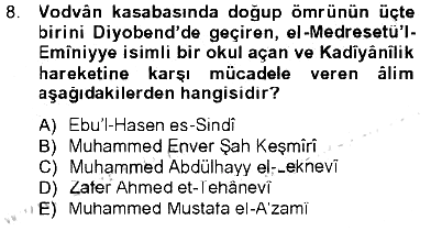 Hadis Tarihi ve Usulü 2012-2013 Tek Ders Sınavı - 8. soru