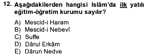 Hadis Tarihi ve Usulü 2014-2015 Tek Ders Sınavı - 12. soru