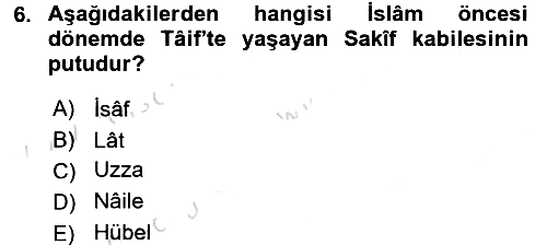 İlk Dönem İslam Tarihi 2016-2017 Ara Sınav - 6. soru