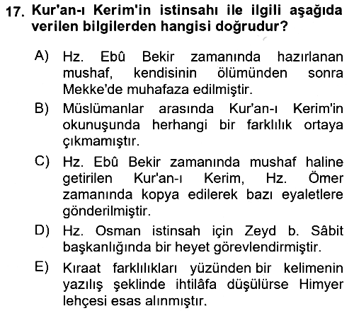 İlk Dönem İslam Tarihi 2022-2023 Dönem Sonu Sınavı - 17. soru