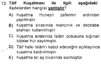 İlk Dönem İslam Tarihi 2012-2013 Tek Ders Sınavı - 13. soru