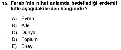 İslam Ahlak Esasları 2017-2018 3 Ders Sınavı - 15. soru