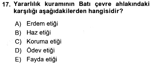 İslam Ahlak Esasları 2017-2018 Dönem Sonu Sınavı - 17. soru
