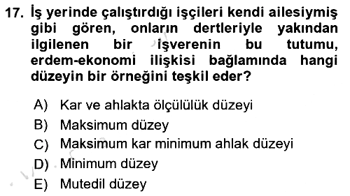 İslam Ahlak Esasları 2021-2022 Dönem Sonu Sınavı - 17. soru