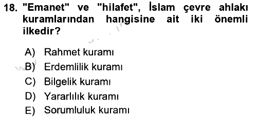 İslam Ahlak Esasları 2022-2023 Dönem Sonu Sınavı - 18. soru