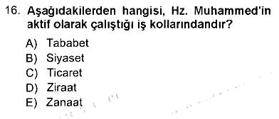 İslam Ahlak Esasları 2012-2013 Tek Ders Sınavı - 16. soru
