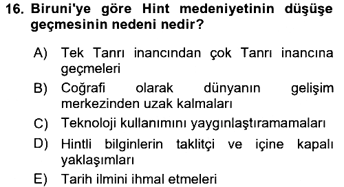İslam Düşünce Tarihi 2017-2018 3 Ders Sınavı - 16. soru