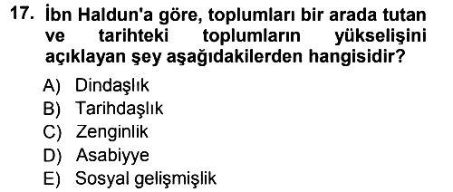 İslam Düşünce Tarihi 2012-2013 Dönem Sonu Sınavı - 17. soru