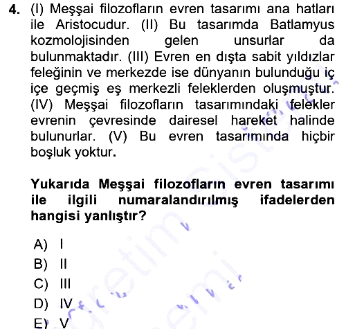 İslam Düşünce Tarihi 2015-2016 Dönem Sonu Sınavı - 4. soru