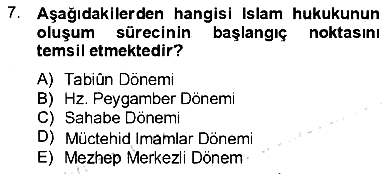 İslam Hukukuna Giriş 2012-2013 Ara Sınav - 7. soru