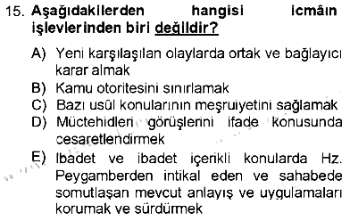 İslam Hukukuna Giriş 2012-2013 Ara Sınav - 15. soru