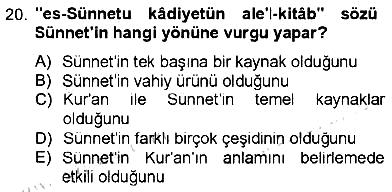İslam Hukukuna Giriş 2012-2013 Ara Sınav - 20. soru