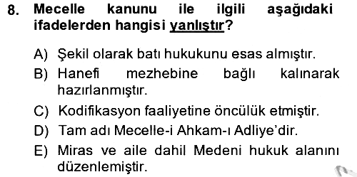 İslam Hukukuna Giriş 2014-2015 Ara Sınav - 8. soru