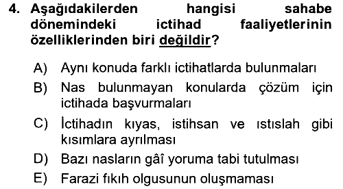 İslam Hukukuna Giriş 2015-2016 Ara Sınav - 4. soru
