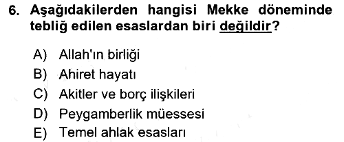 İslam Hukukuna Giriş 2018-2019 Ara Sınav - 6. soru