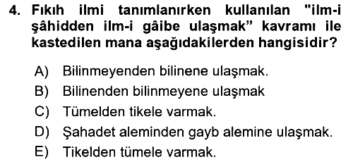 İslam Hukukuna Giriş 2023-2024 Ara Sınav - 4. soru